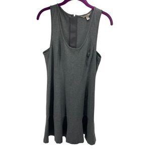 Banana Republic Scoop Neck skater Dress Sleeveless Stretch Mini Gray Zip 10
